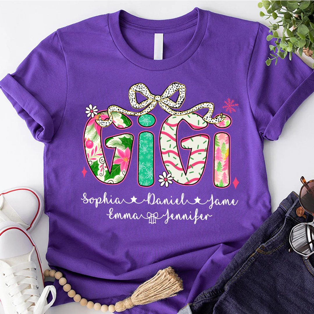 Christmas Cozy Gigi with Grandkids Personalized Shirt