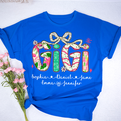 Christmas Cozy Gigi with Grandkids Personalized Shirt