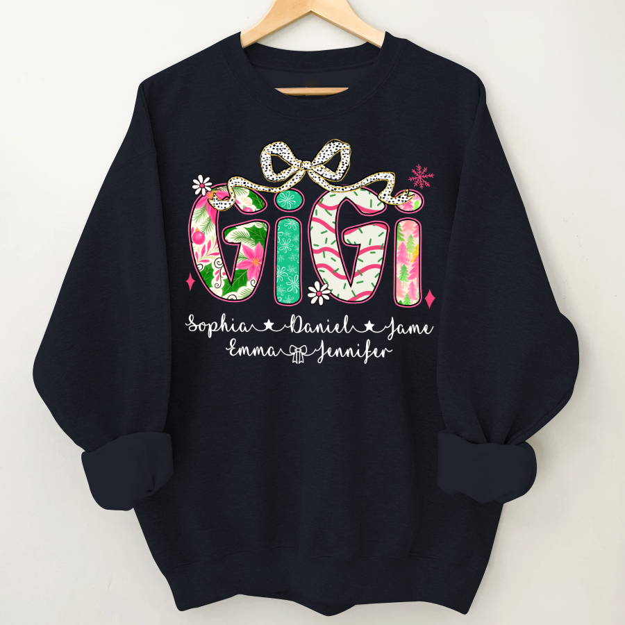 Christmas Cozy Gigi with Grandkids Personalized Shirt