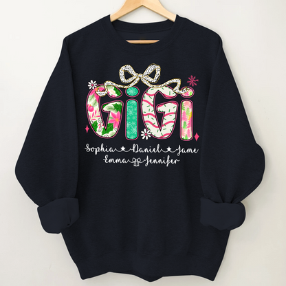 Christmas Cozy Gigi with Grandkids Personalized Shirt