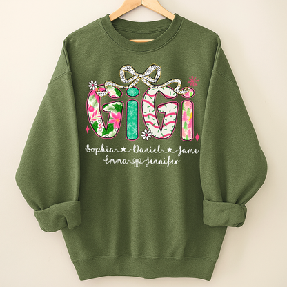 Christmas Cozy Gigi with Grandkids Personalized Shirt