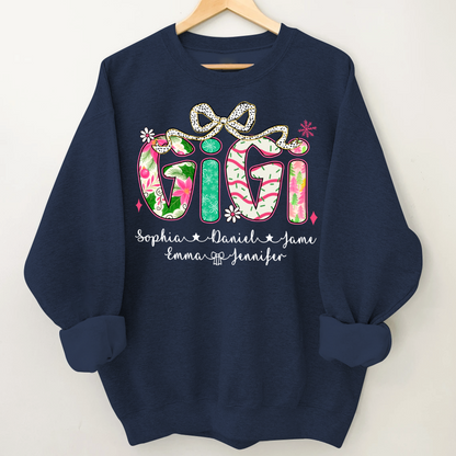 Christmas Cozy Gigi with Grandkids Personalized Shirt