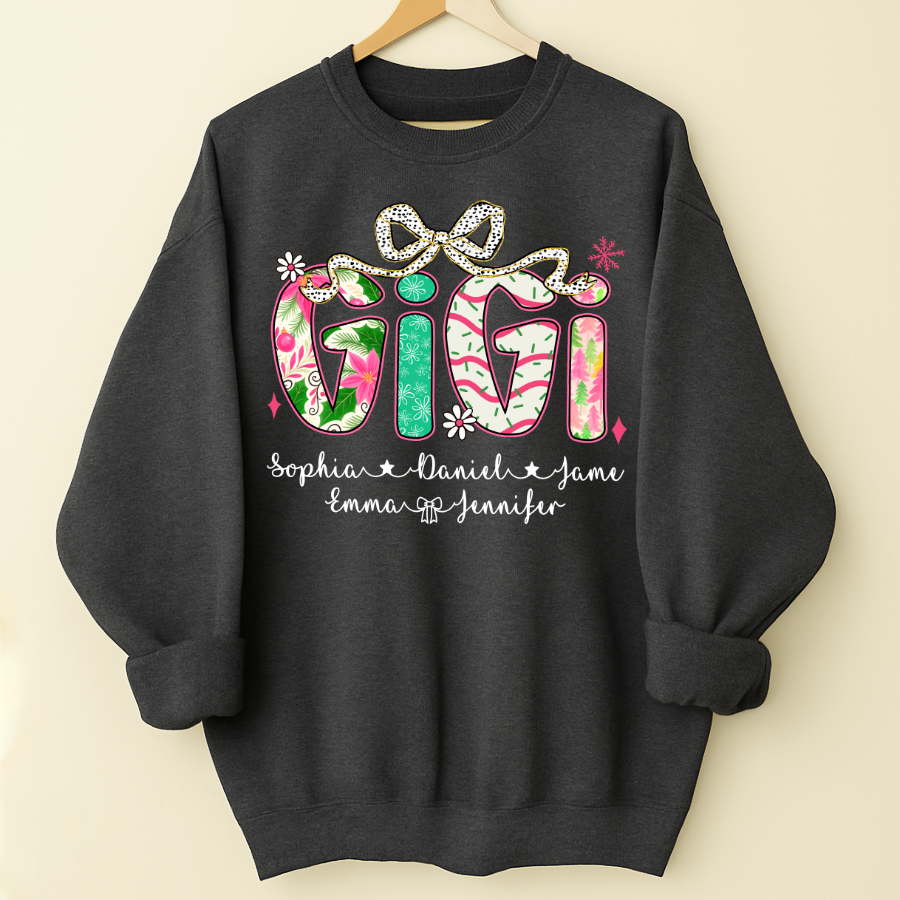 Christmas Cozy Gigi with Grandkids Personalized Shirt