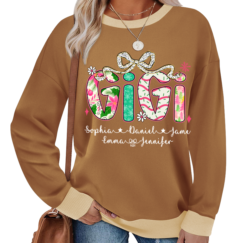 Christmas Cozy Gigi with Grandkids Personalized Shirt