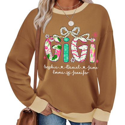 Christmas Cozy Gigi with Grandkids Personalized Shirt