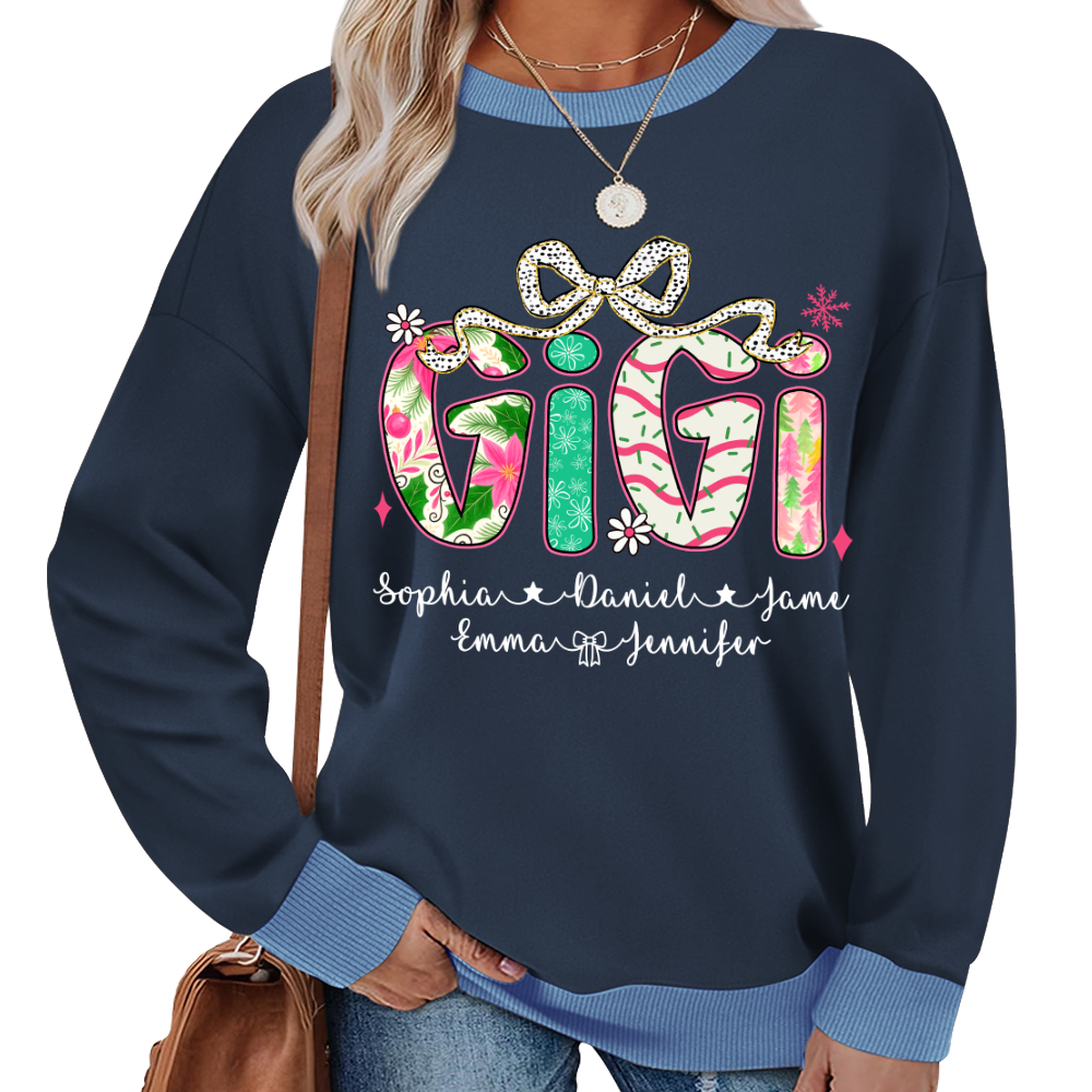 Christmas Cozy Gigi with Grandkids Personalized Shirt