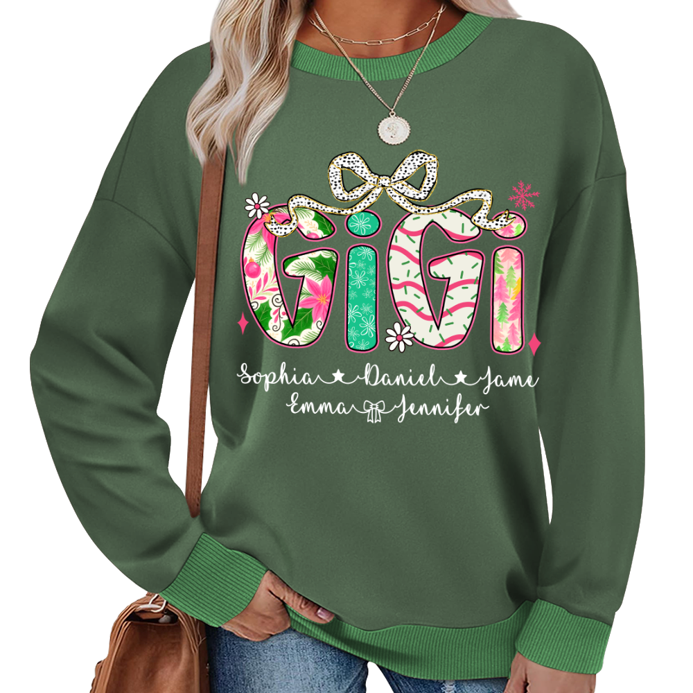 Christmas Cozy Gigi with Grandkids Personalized Shirt