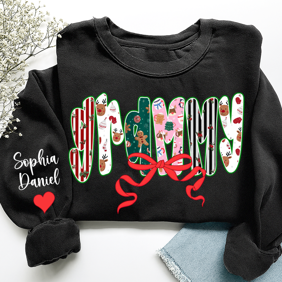 Christmas Grammy Custom Grandma And Grandkids Name Sweatshirt