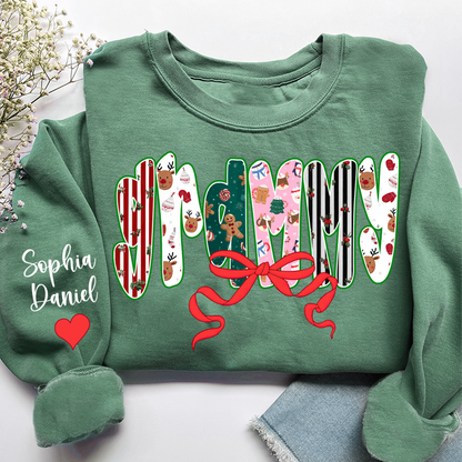 Christmas Grammy Custom Grandma And Grandkids Name Sweatshirt