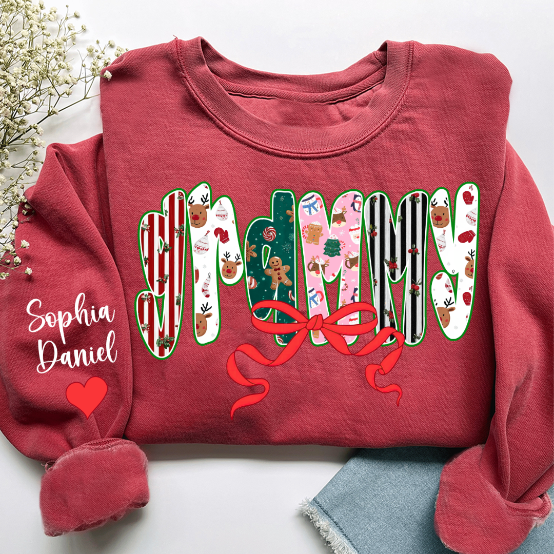 Christmas Grammy Custom Grandma And Grandkids Name Sweatshirt