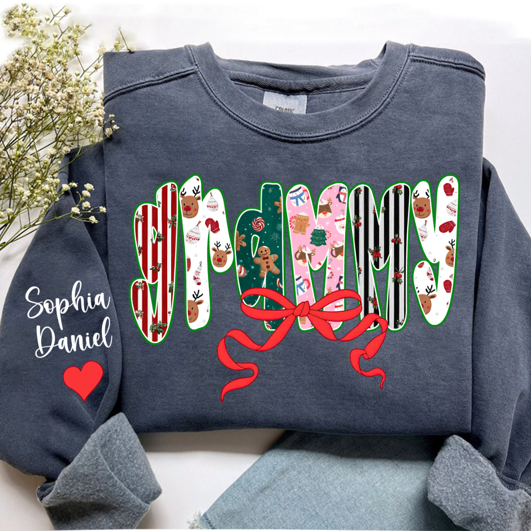 Christmas Grammy Custom Grandma And Grandkids Name Sweatshirt