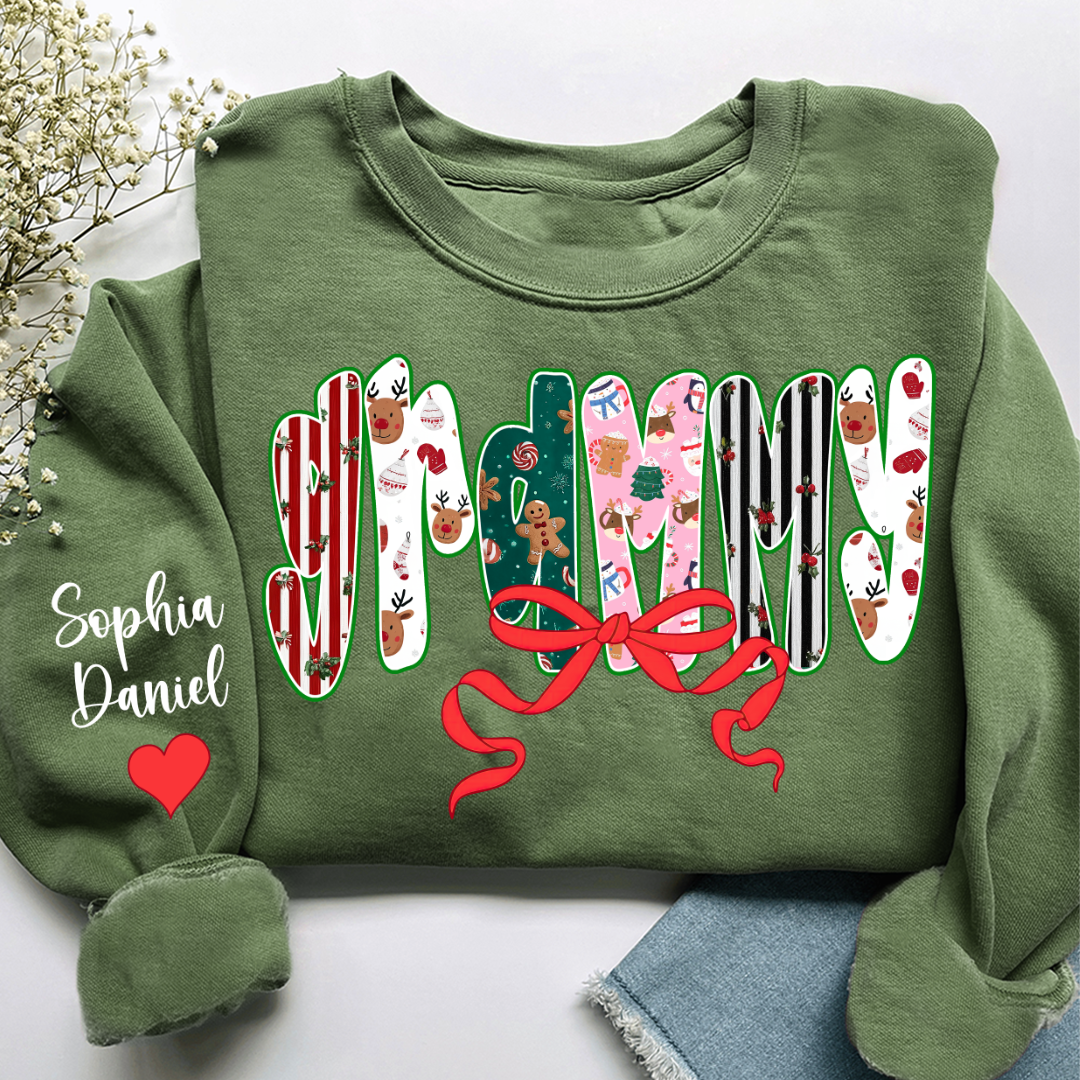 Christmas Grammy Custom Grandma And Grandkids Name Sweatshirt