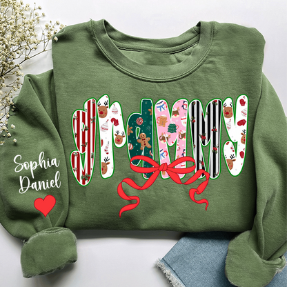 Christmas Grammy Custom Grandma And Grandkids Name Sweatshirt