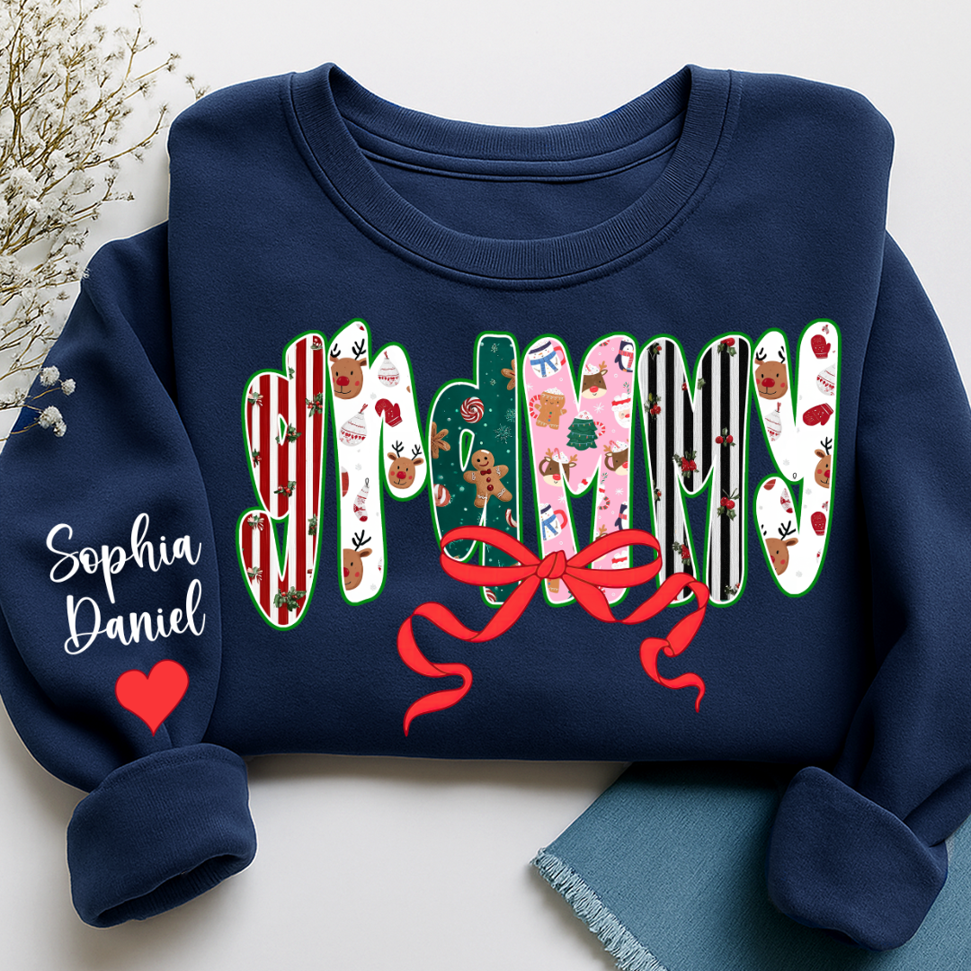 Christmas Grammy Custom Grandma And Grandkids Name Sweatshirt