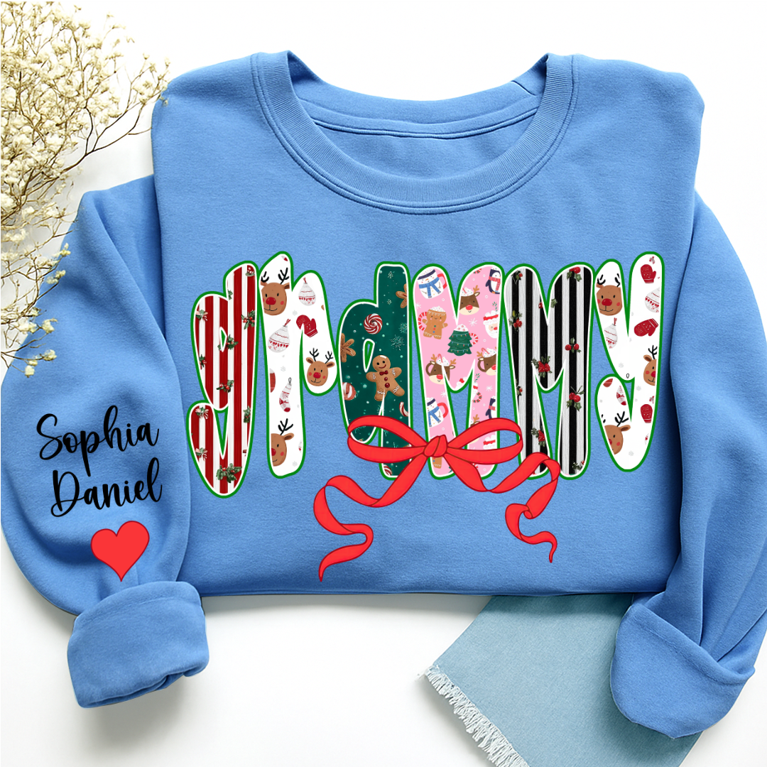 Christmas Grammy Custom Grandma And Grandkids Name Sweatshirt