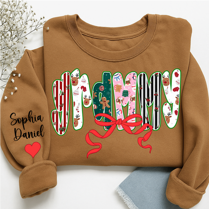 Christmas Grammy Custom Grandma And Grandkids Name Sweatshirt