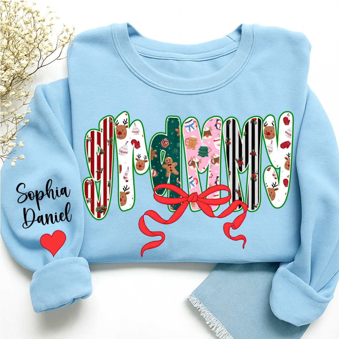 Christmas Grammy Custom Grandma And Grandkids Name Sweatshirt