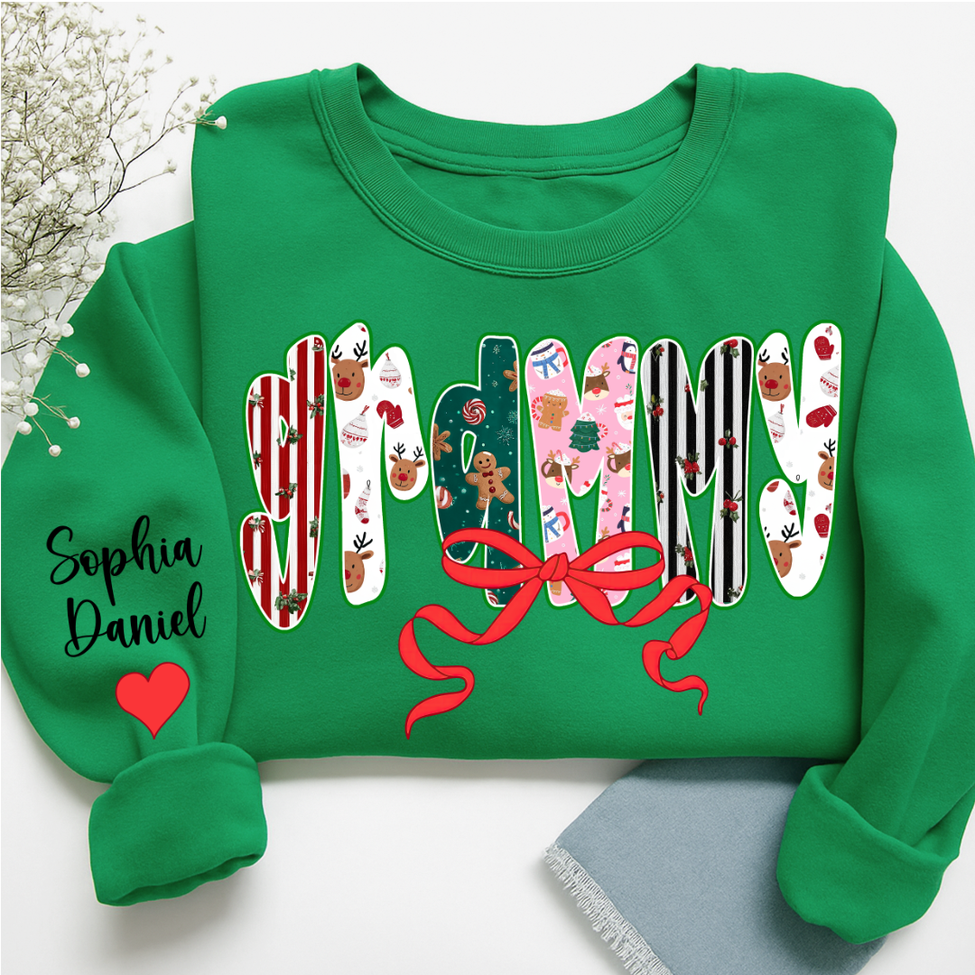 Christmas Grammy Custom Grandma And Grandkids Name Sweatshirt