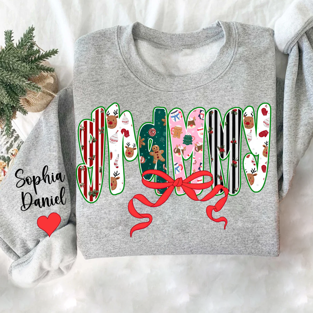 Christmas Grammy Custom Grandma And Grandkids Name Sweatshirt