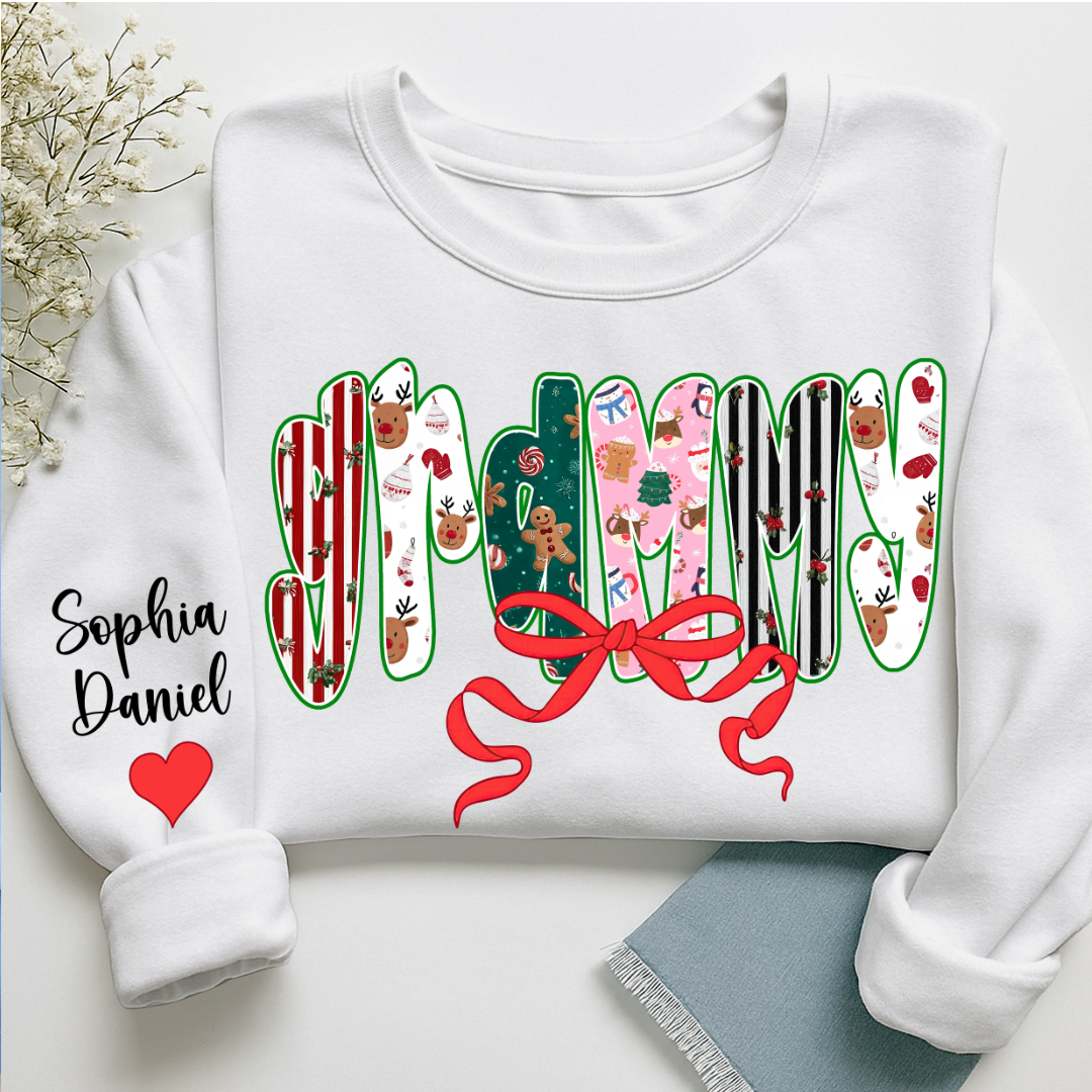 Christmas Grammy Custom Grandma And Grandkids Name Sweatshirt