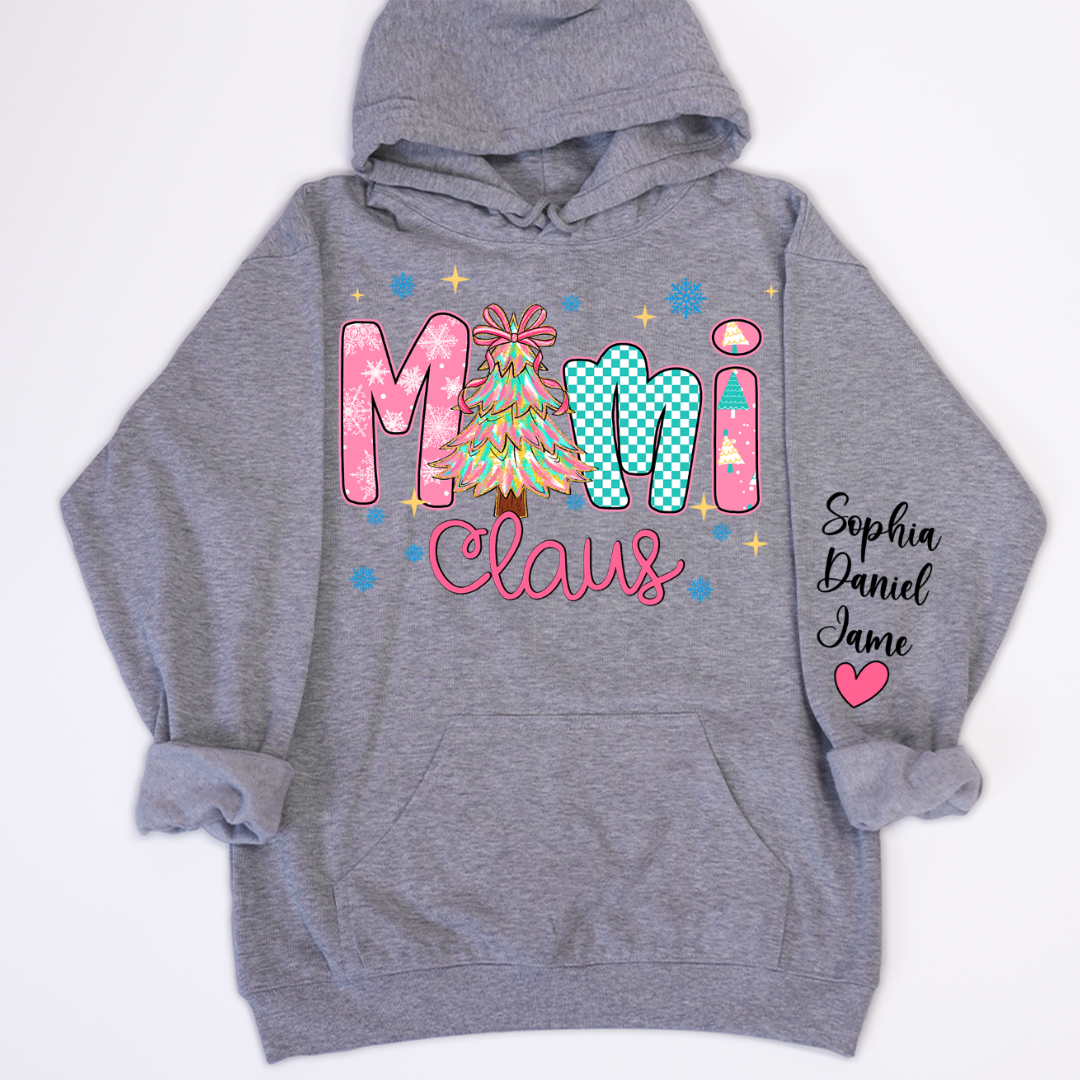 Christmas Mimi Claus Custom Mimi Nana Grandma and Grandkids Shirt
