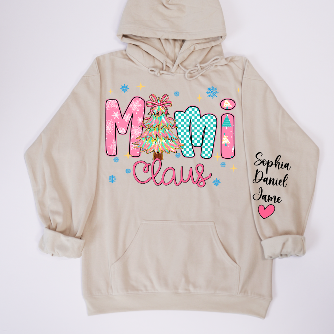 Christmas Mimi Claus Custom Mimi Nana Grandma and Grandkids Shirt