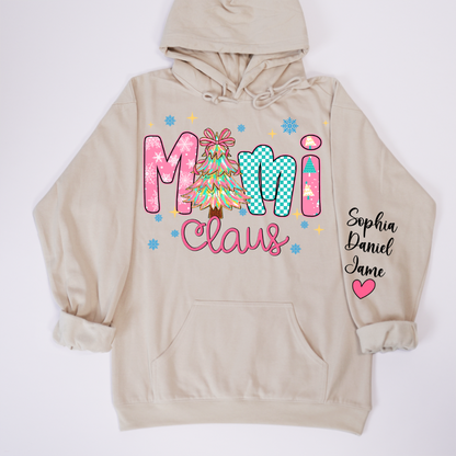 Christmas Mimi Claus Custom Mimi Nana Grandma and Grandkids Shirt