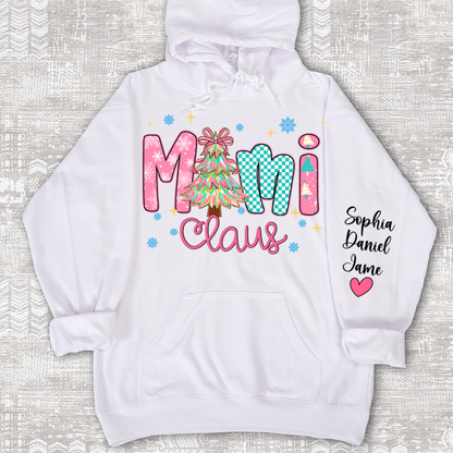 Christmas Mimi Claus Custom Mimi Nana Grandma and Grandkids Shirt