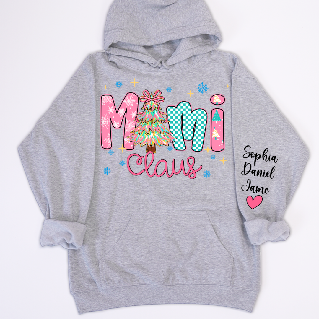 Christmas Mimi Claus Custom Mimi Nana Grandma and Grandkids Shirt