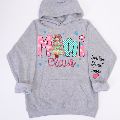 Christmas Mimi Claus Custom Mimi Nana Grandma and Grandkids Shirt