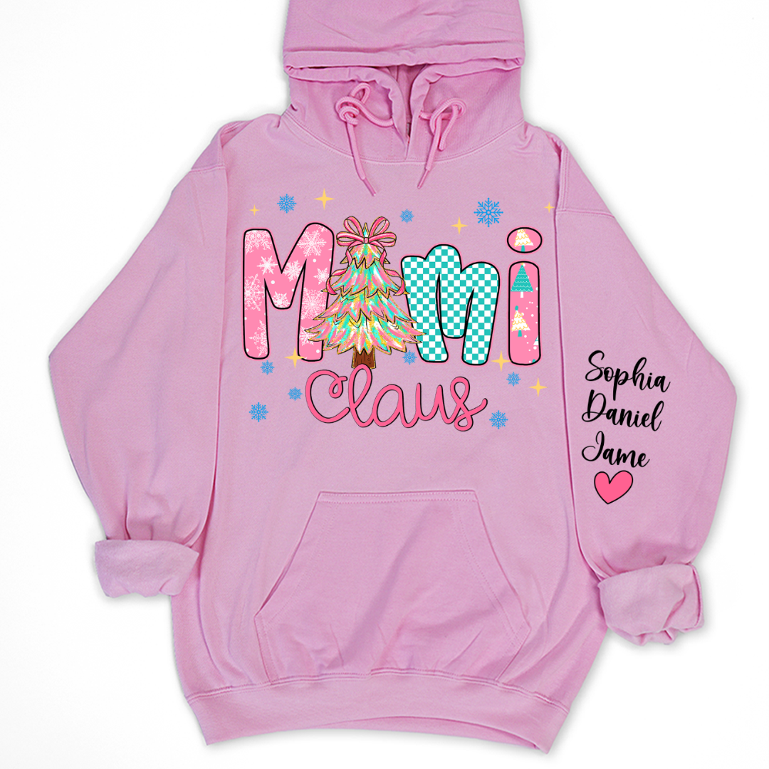 Christmas Mimi Claus Custom Mimi Nana Grandma and Grandkids Shirt