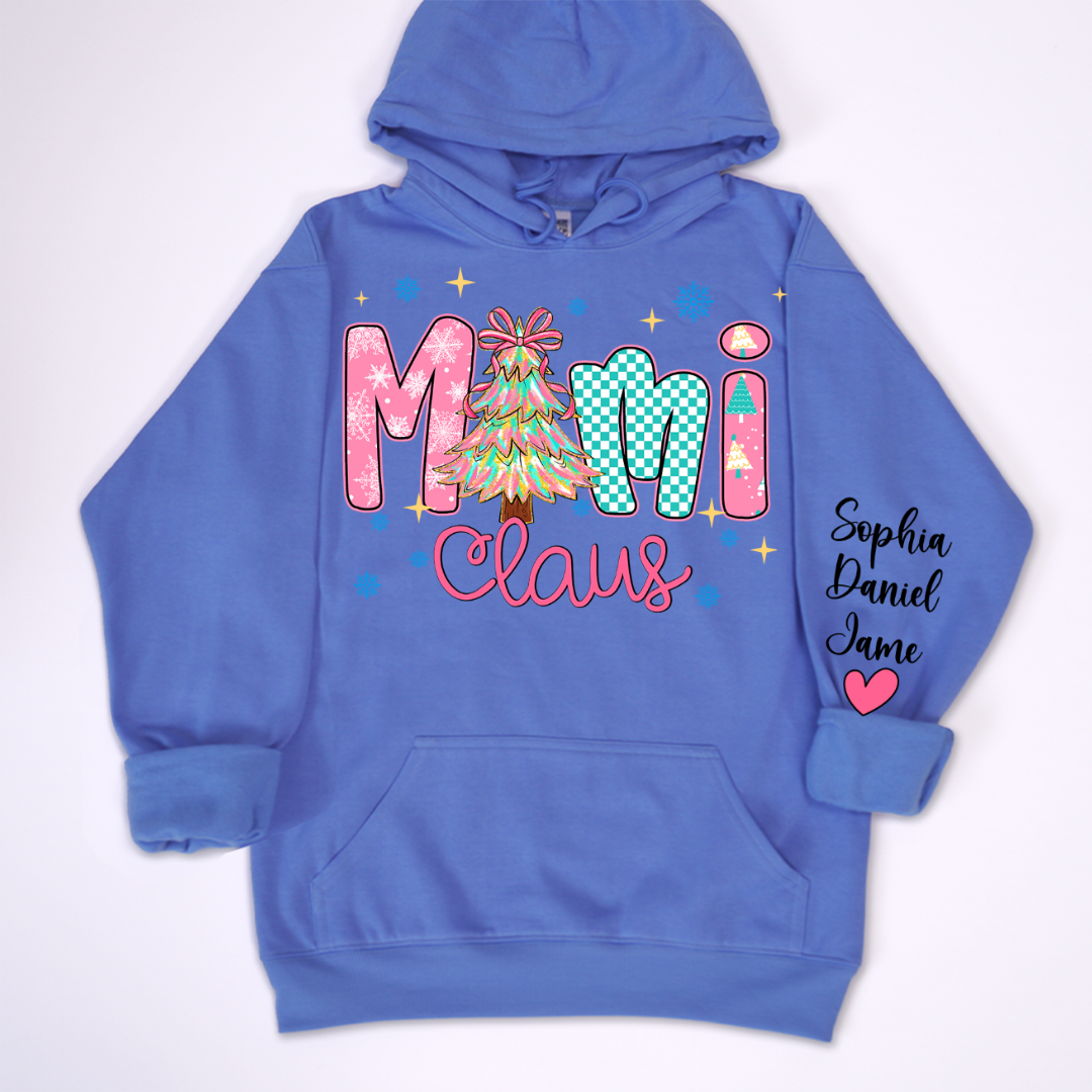 Christmas Mimi Claus Custom Mimi Nana Grandma and Grandkids Shirt