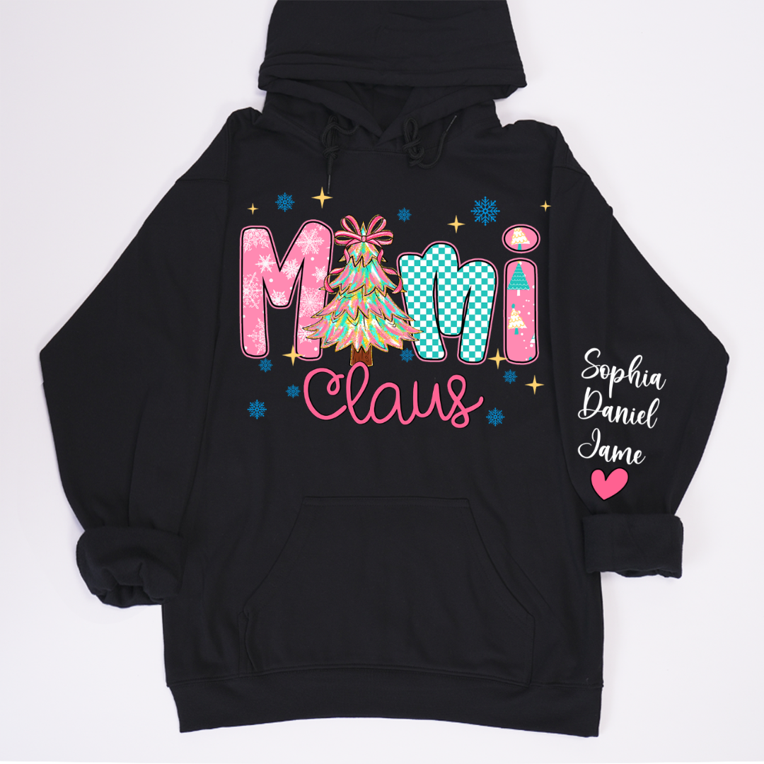 Christmas Mimi Claus Custom Mimi Nana Grandma and Grandkids Shirt