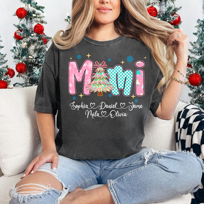 Christmas Mimi Custom Grandma and Grandkids Shirt
