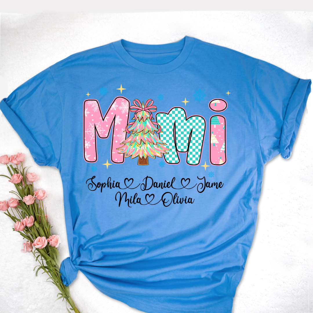 Christmas Mimi Custom Grandma and Grandkids Shirt