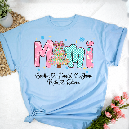 Christmas Mimi Custom Grandma and Grandkids Shirt