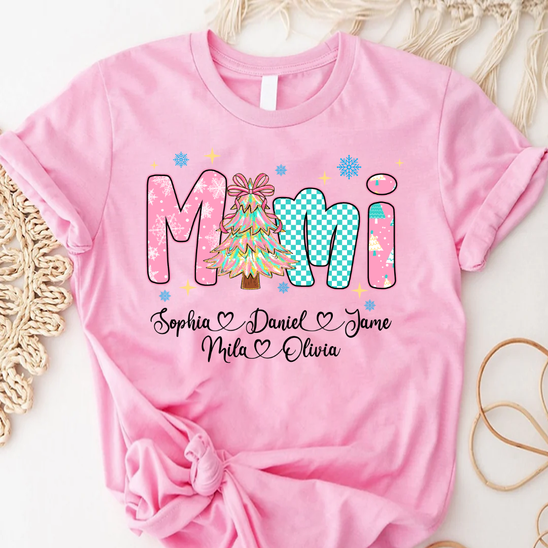 Christmas Mimi Custom Grandma and Grandkids Shirt