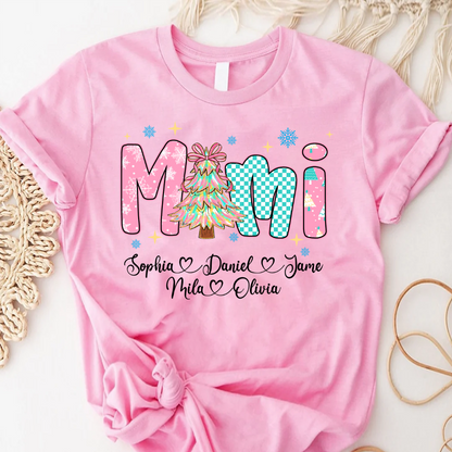 Christmas Mimi Custom Grandma and Grandkids Shirt