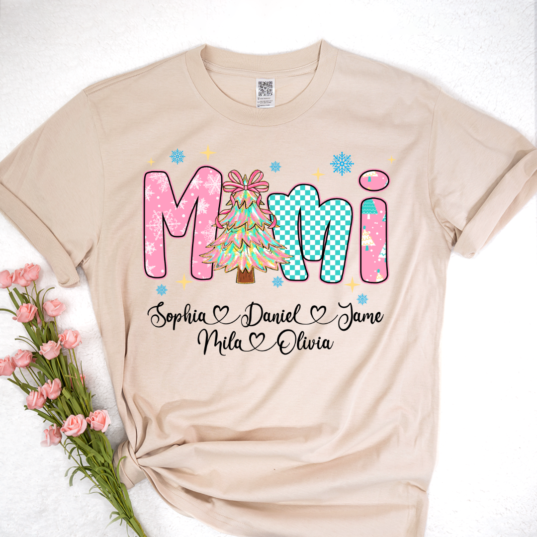 Christmas Mimi Custom Grandma and Grandkids Shirt