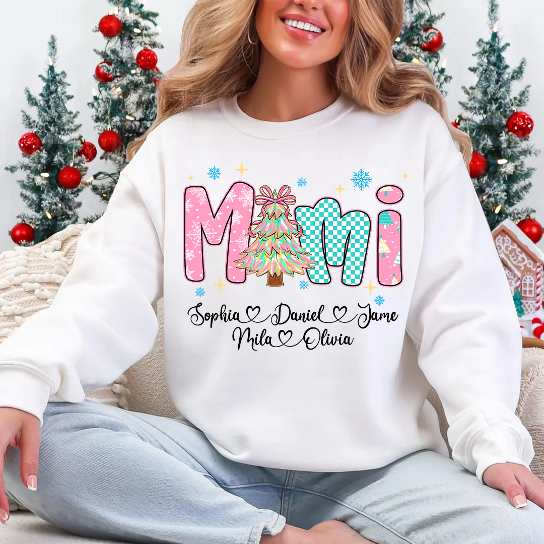 Christmas Mimi Custom Grandma and Grandkids Shirt