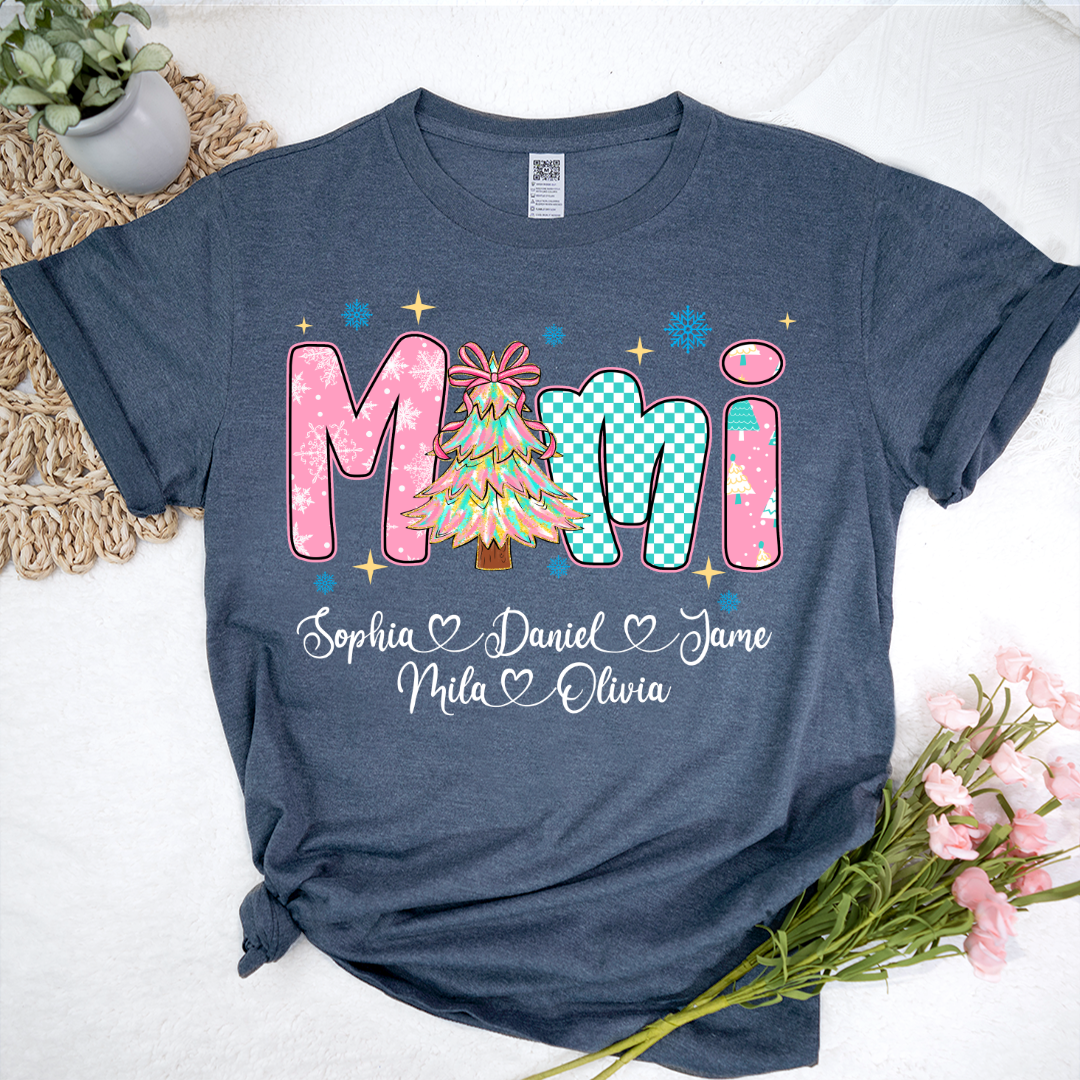Christmas Mimi Custom Grandma and Grandkids Shirt