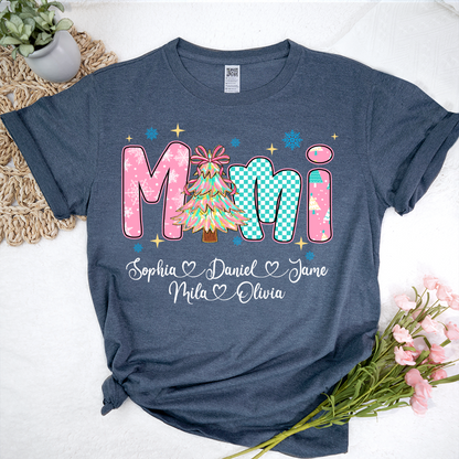 Christmas Mimi Custom Grandma and Grandkids Shirt