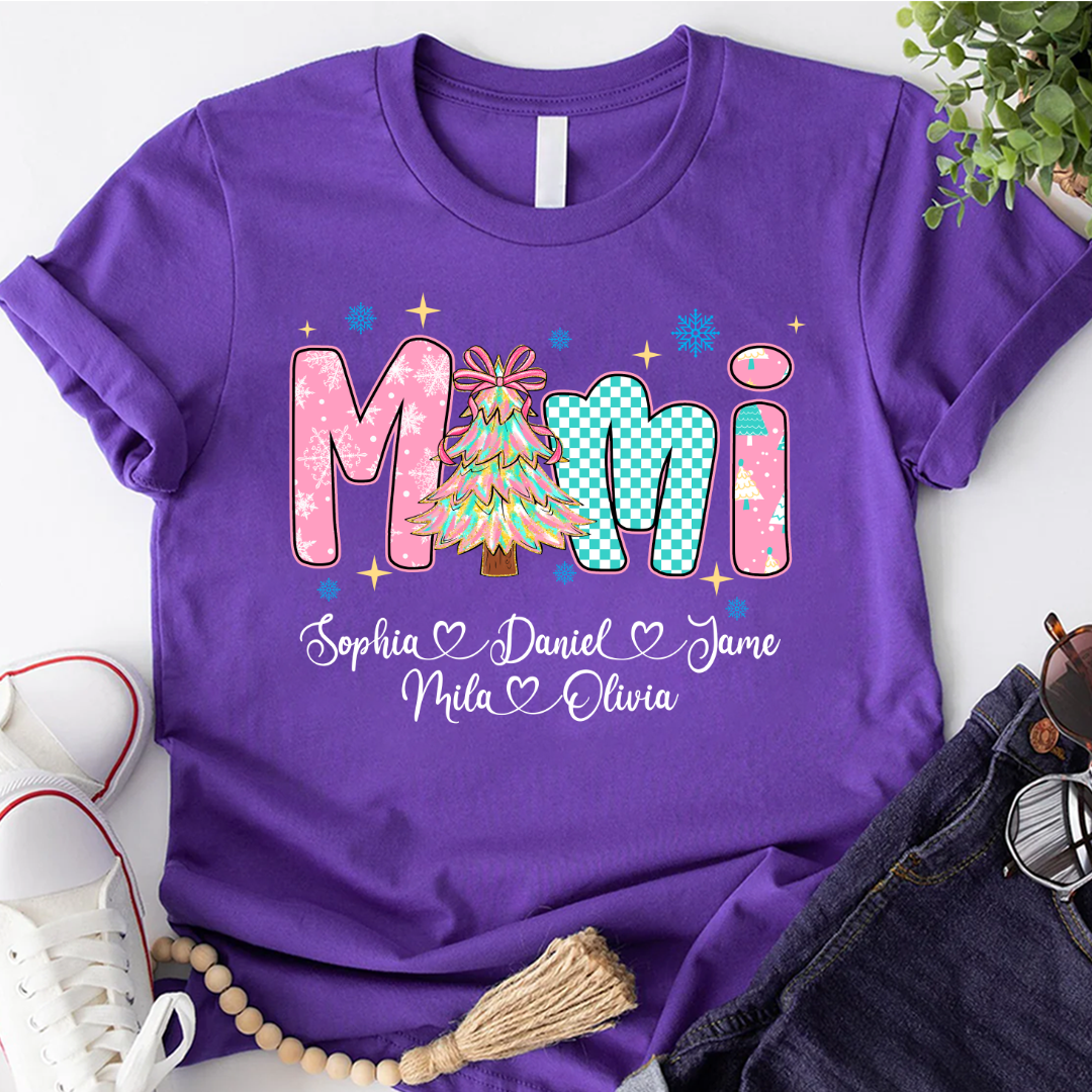Christmas Mimi Custom Grandma and Grandkids Shirt