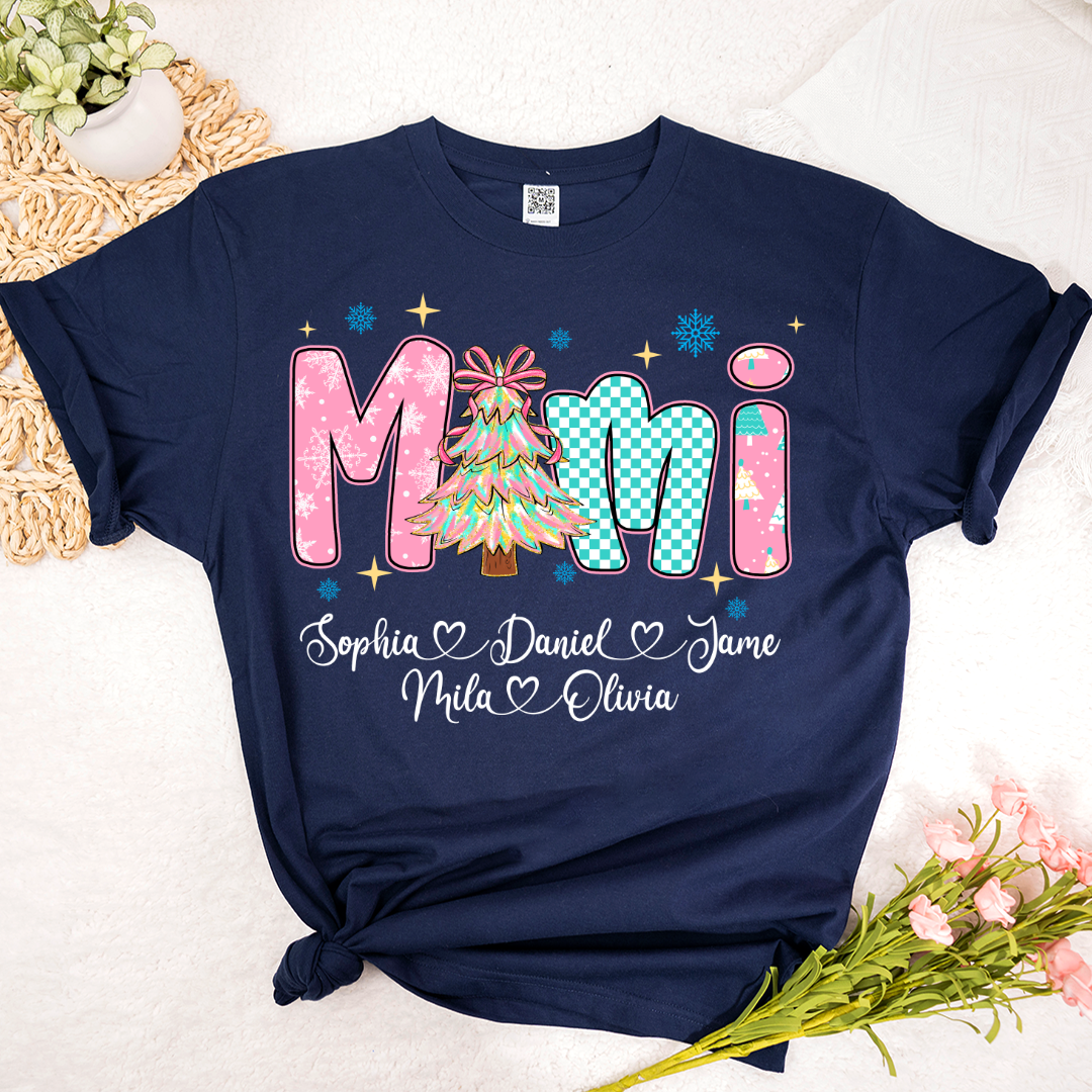 Christmas Mimi Custom Grandma and Grandkids Shirt