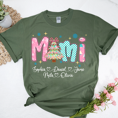 Christmas Mimi Custom Grandma and Grandkids Shirt