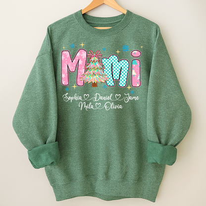 Christmas Mimi Custom Grandma and Grandkids Shirt