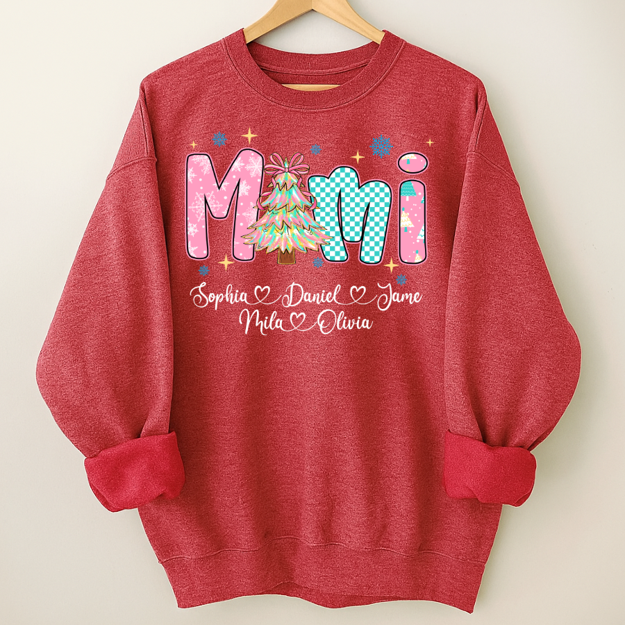 Christmas Mimi Custom Grandma and Grandkids Shirt