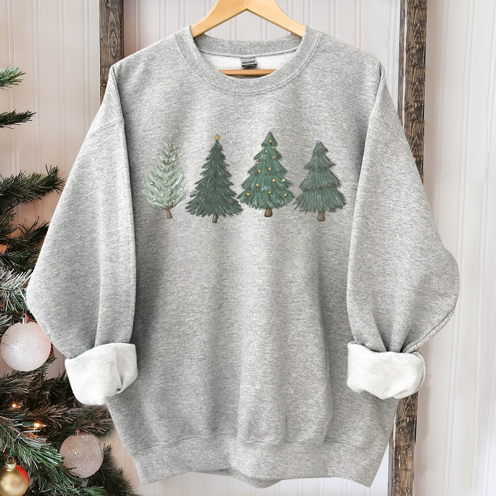 Christmas Sweatshirt,Womens Christmas Sweater,Christmas Crewneck Pullover Christmas Tree Holiday Sweaters Winter Matching Kids Youth Toddler