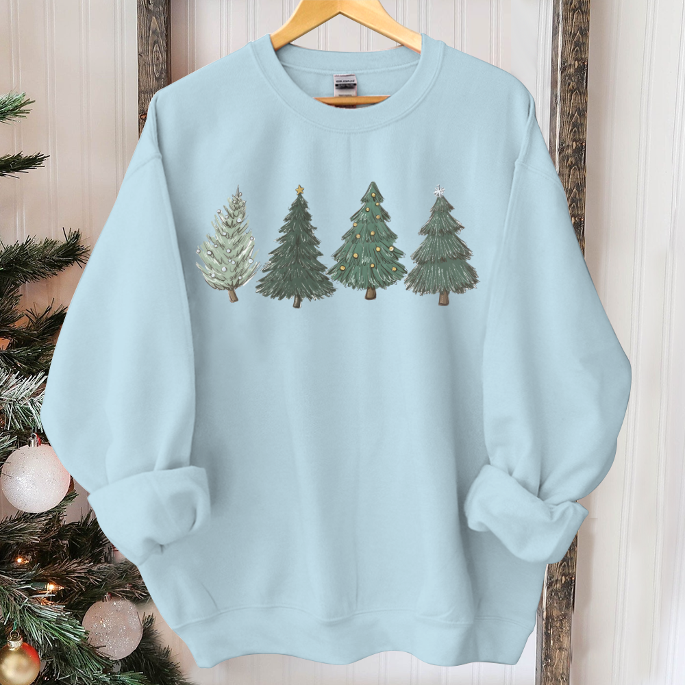 Christmas Sweatshirt,Womens Christmas Sweater,Christmas Crewneck Pullover Christmas Tree Holiday Sweaters Winter Matching Kids Youth Toddler