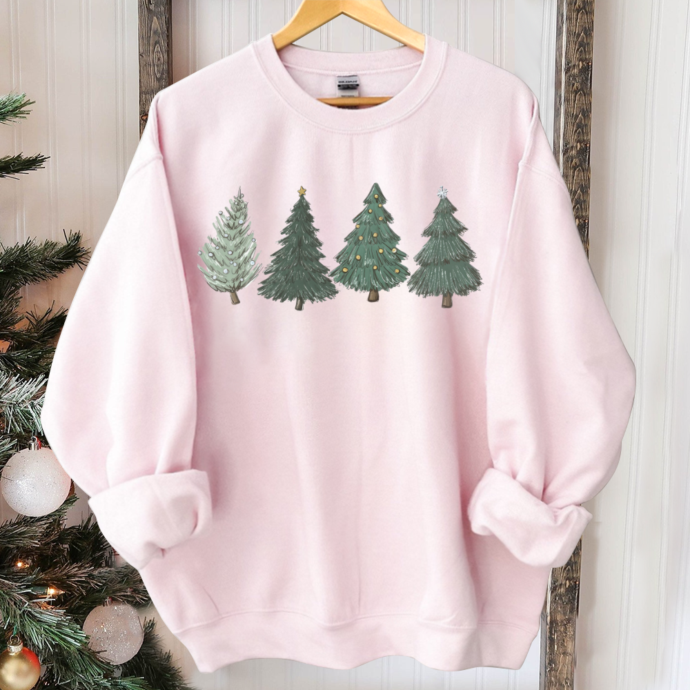 Christmas Sweatshirt,Womens Christmas Sweater,Christmas Crewneck Pullover Christmas Tree Holiday Sweaters Winter Matching Kids Youth Toddler